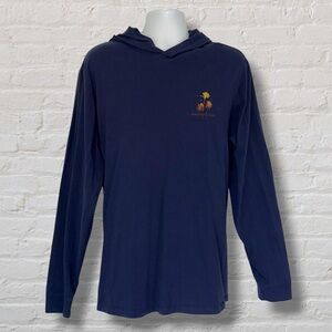 Vineyard Vines Men’s Hoodie Tee Long Sleeve Navy Sunset Palm Tree Graphic Size L